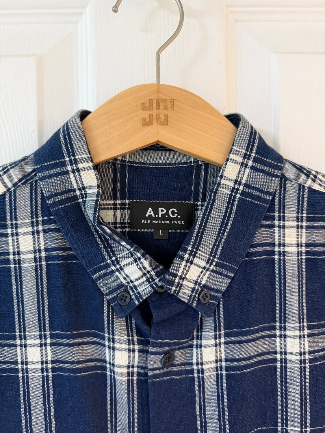 A.P.C. 남성 체크 셔츠 네이비 L 상품이미지3