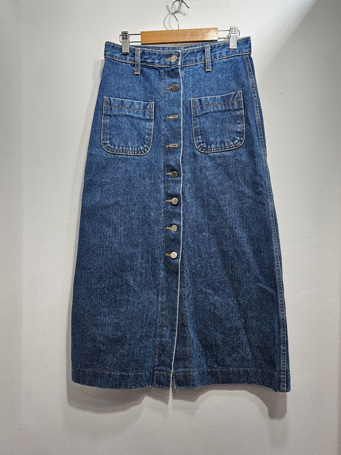 A라인 미디 데님 스커트 상품이미지1