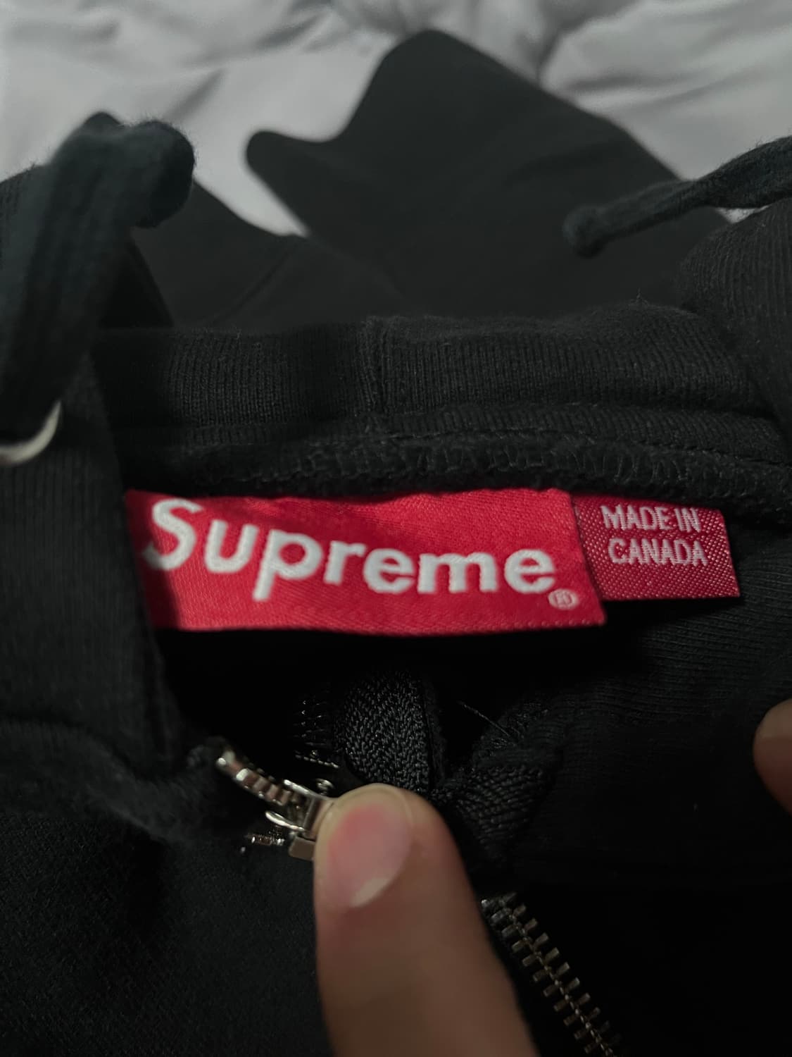 XL 슈프림 스몰 박스로고 후드집업 블랙 상품이미지3