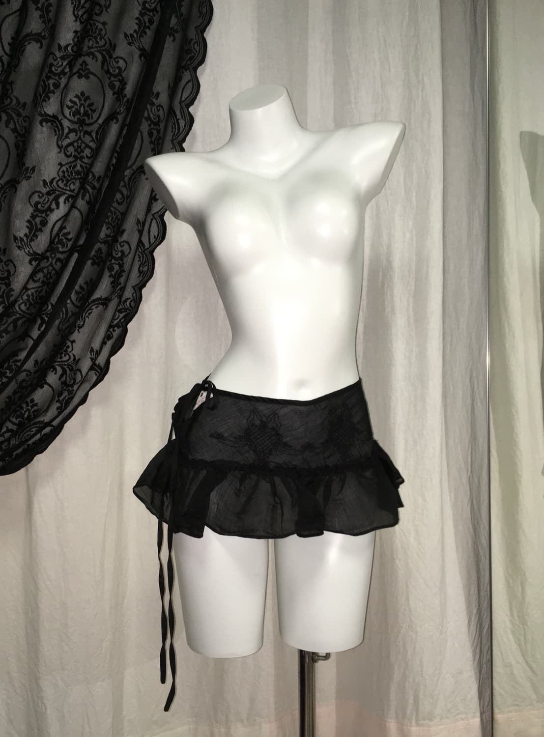 스컬프터 마이크로시어 스커트 블랙 XS 상품이미지1