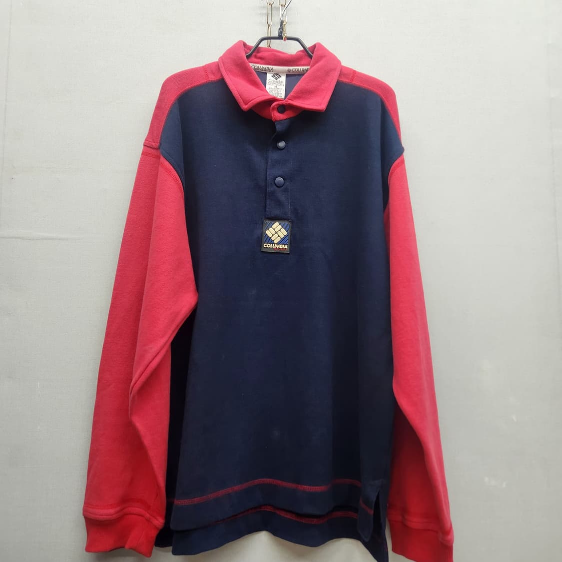 콜롬비아 스포츠 컬러블럭 빈티지 스냅 맨투맨 M(XL) 상품이미지1
