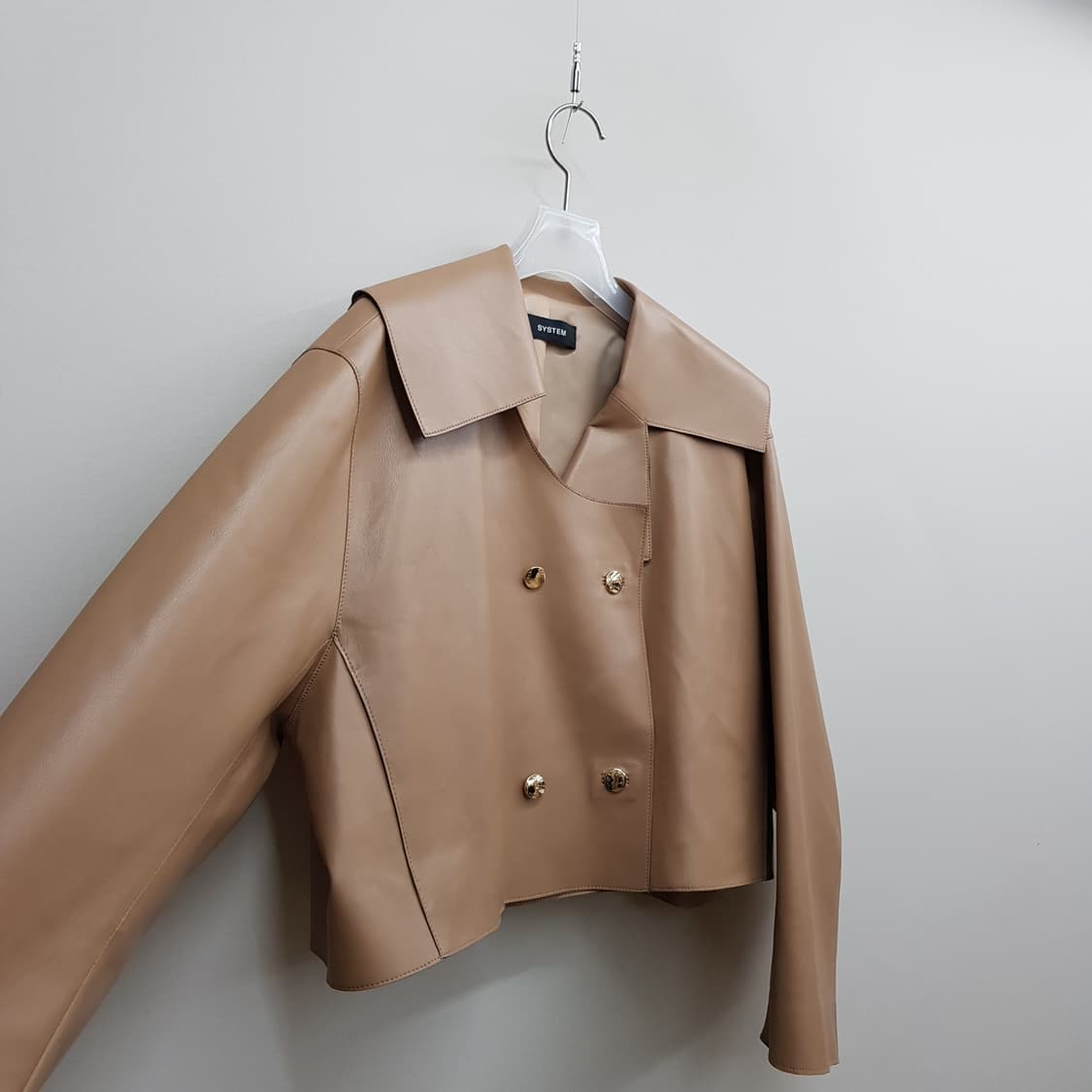 한섬 시스템 2023 레더 크롭자켓 82-94-160사이즈 상품이미지5