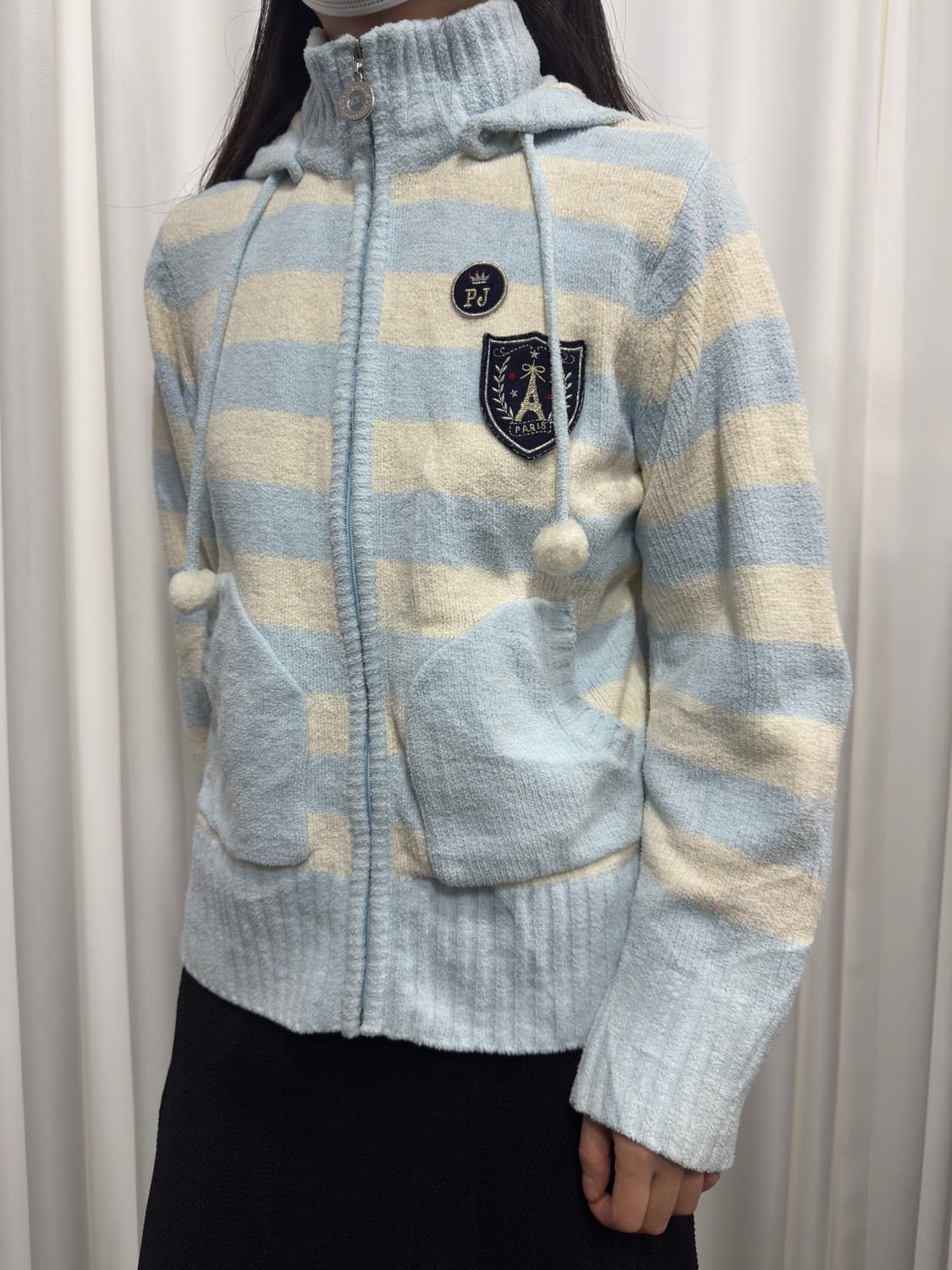 pom ponette cute stripe hood zipup 상품이미지2