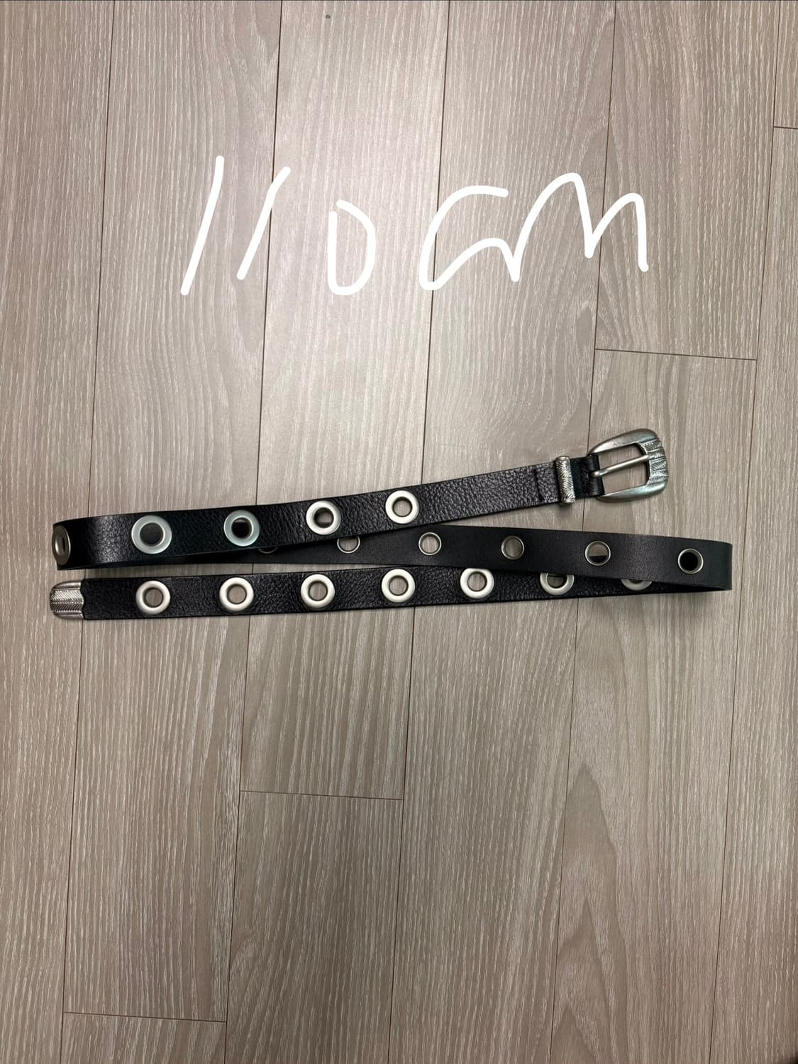 블랙 아일렛 가죽벨트 110cm 상품이미지1