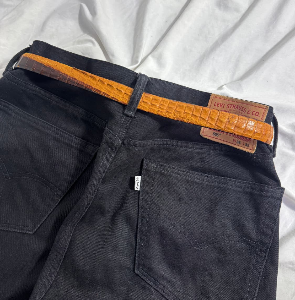 빈티지 크로커다일 레더 벨트 상품이미지2