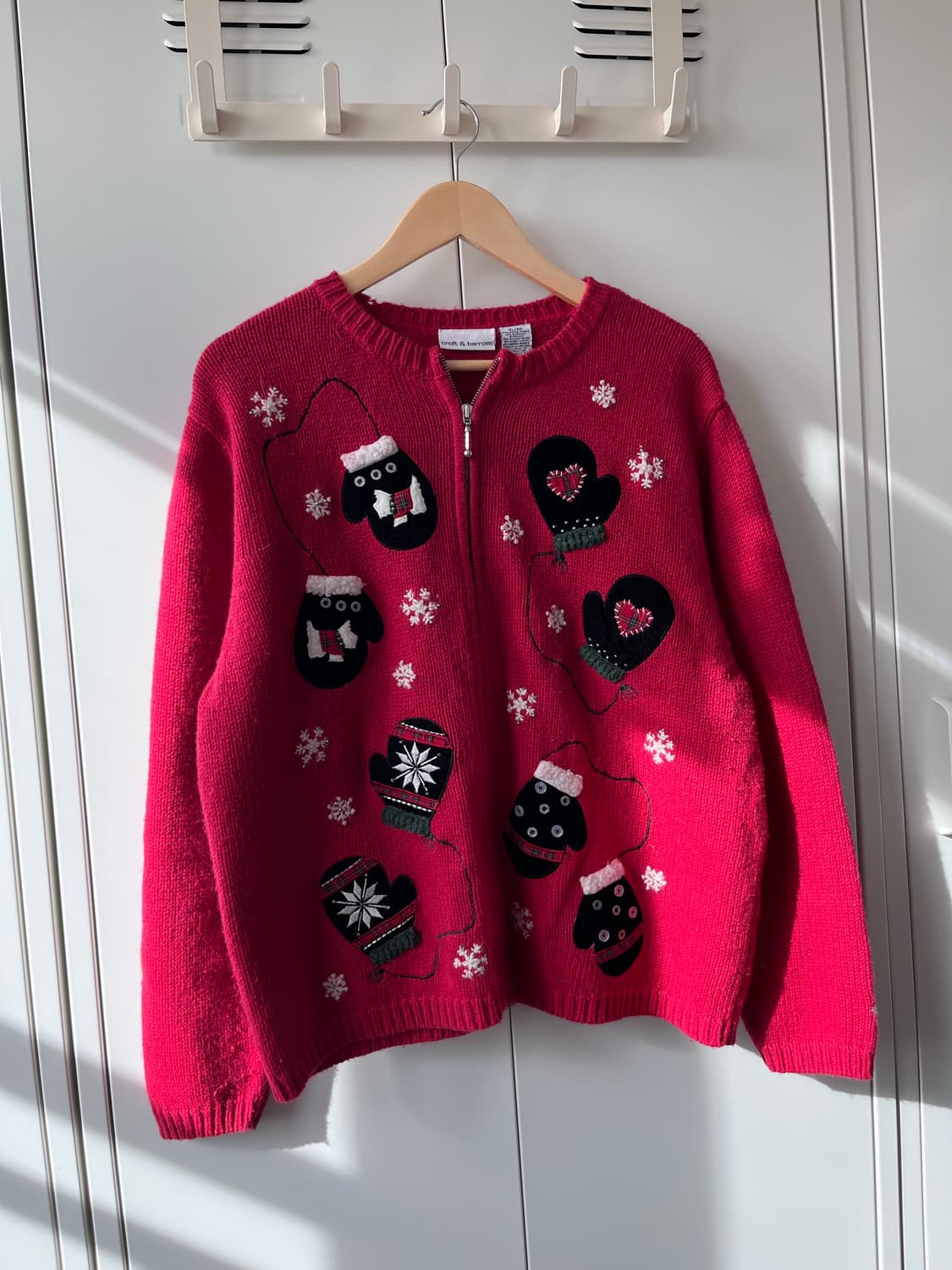Croft&barrow 크리스마스 장갑 앙고라 니트 가디건 상품이미지3
