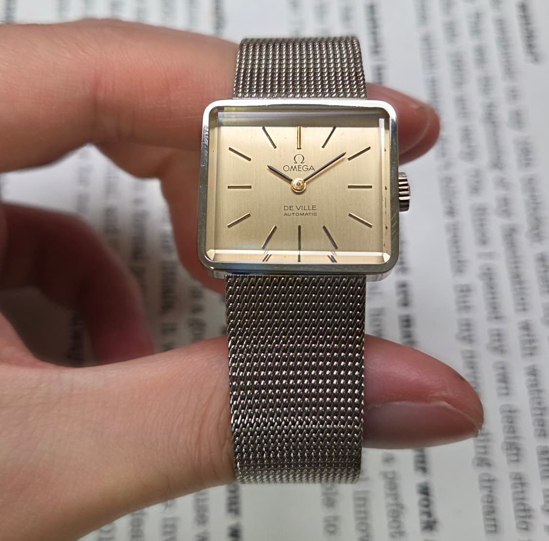 빈티지 오메가 드빌 사각탱크 샴골판 각유리 여성용 브레이슬릿 ver. 상품이미지2