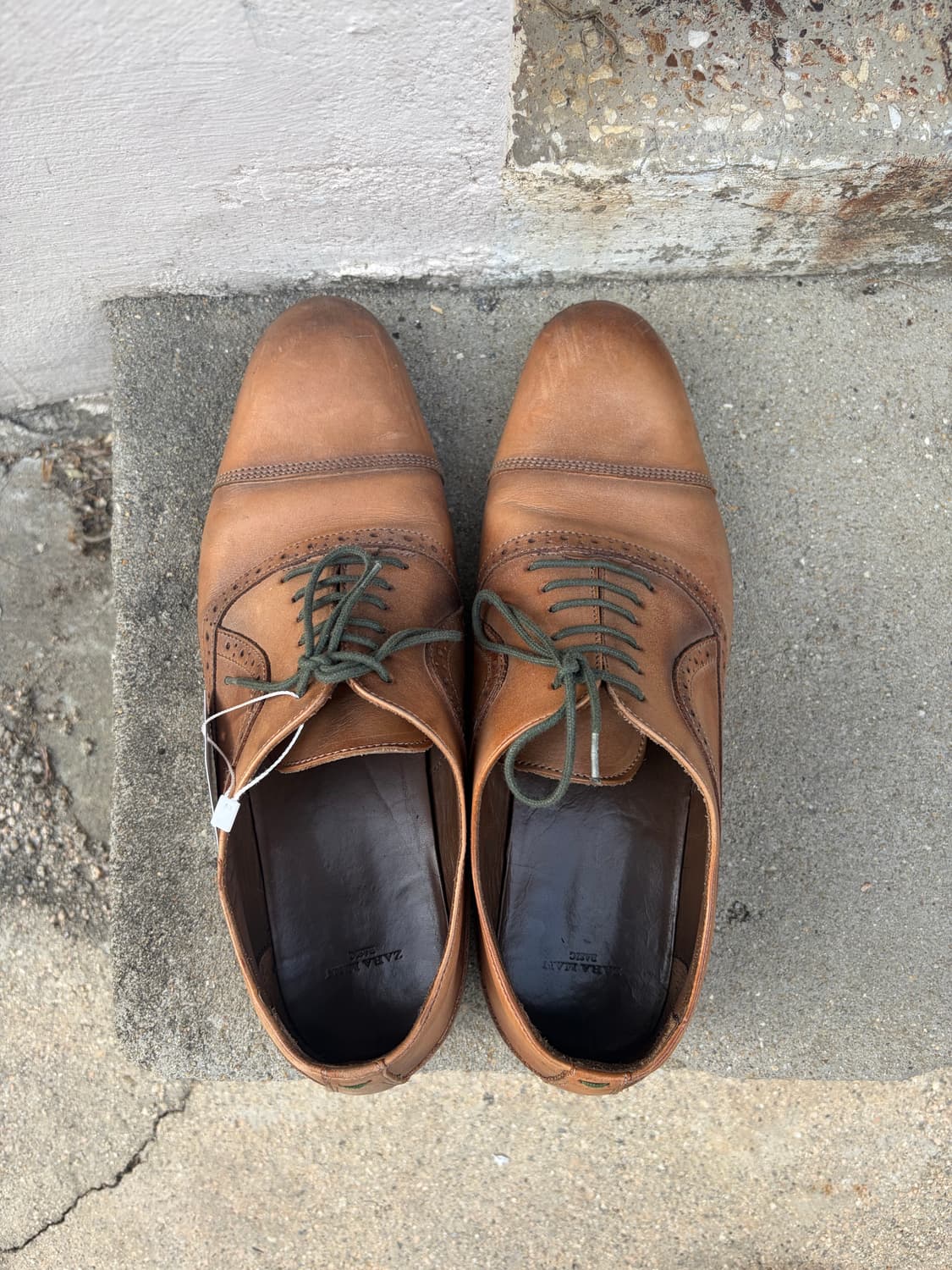 Zara Man 브라운 카프 레더 캡토 옥스포드 270 상품이미지4