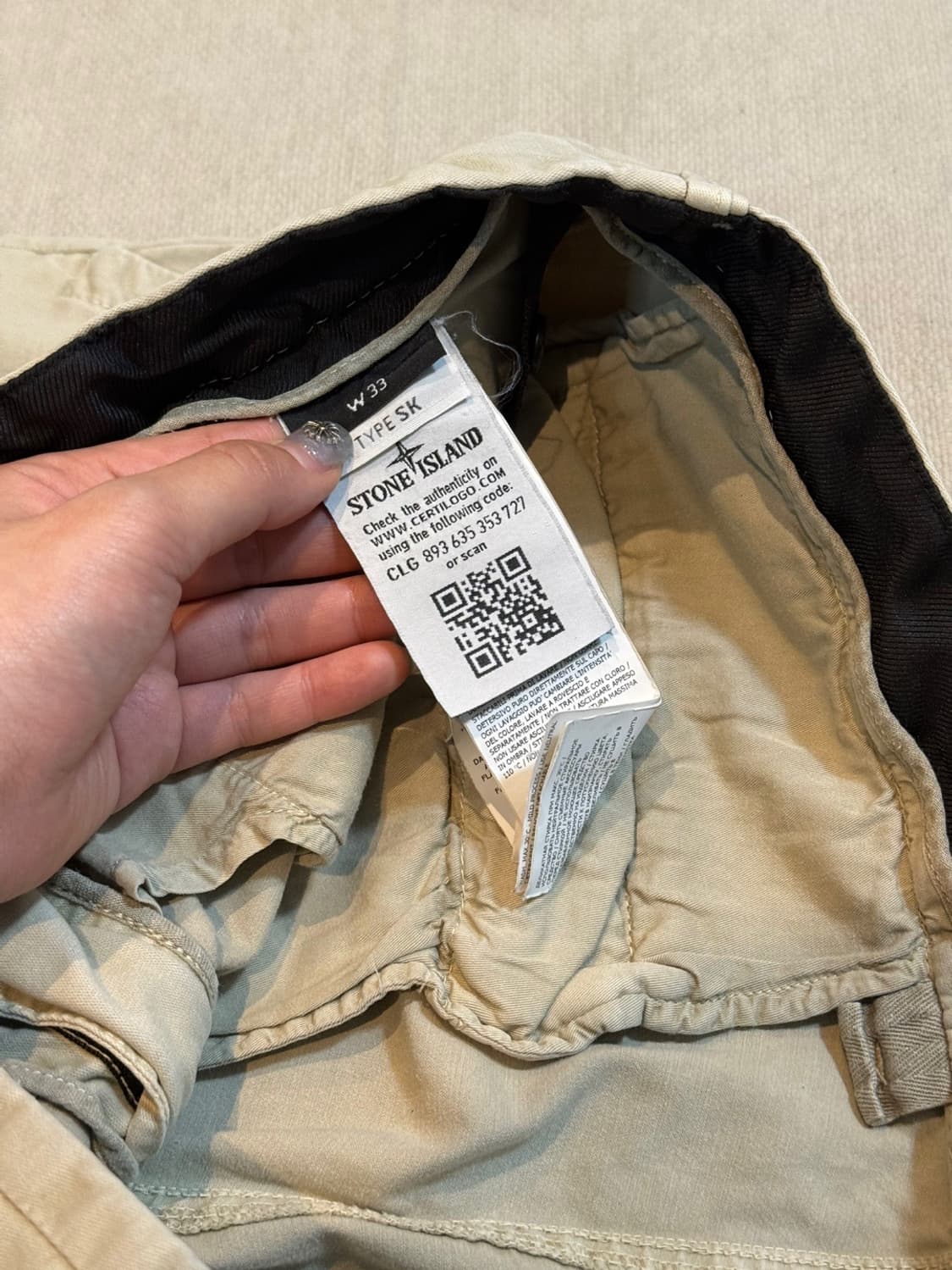 스톤아일랜드 아이보리 카고팬츠 상품이미지5