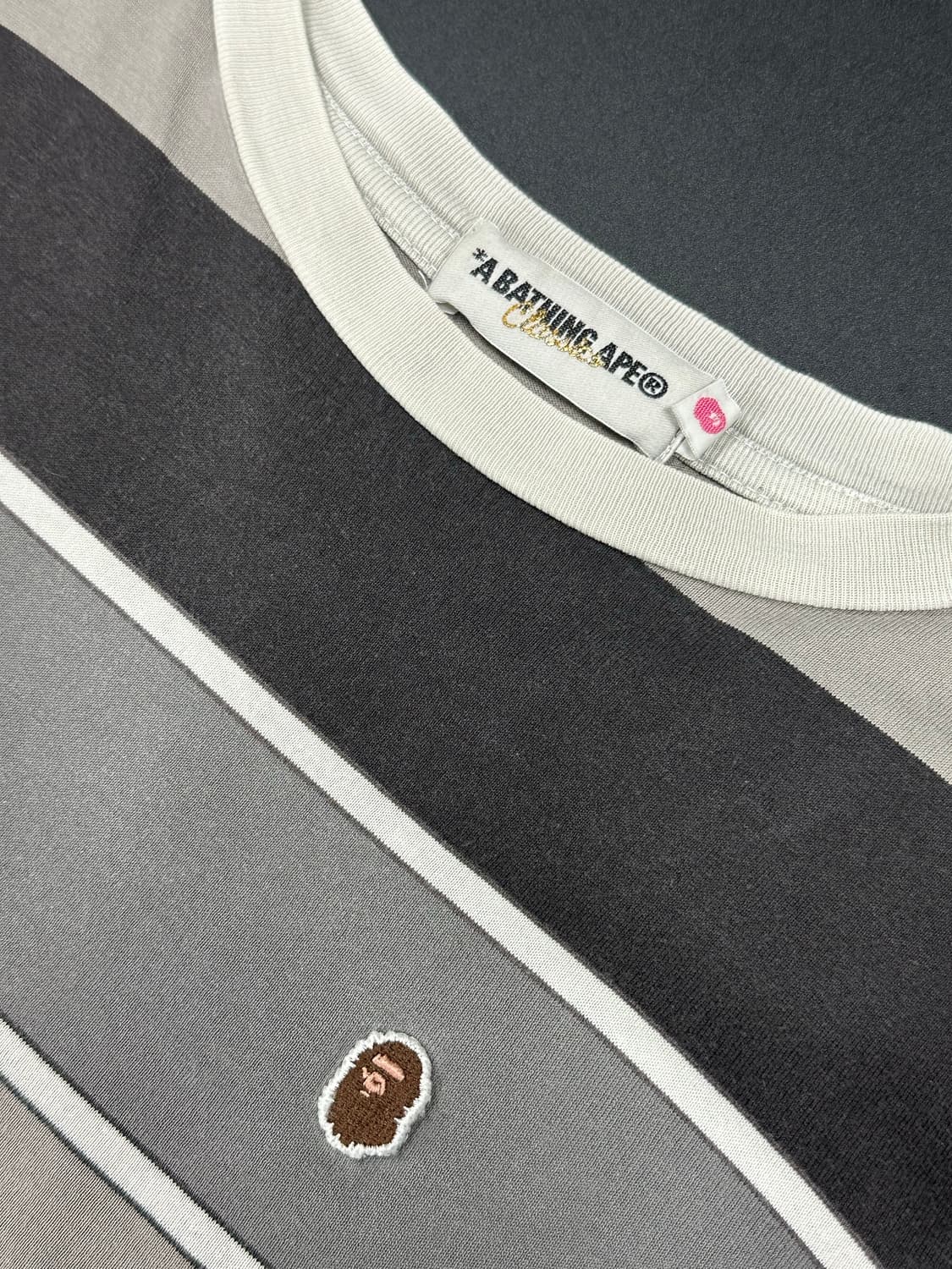 베이프 에이프 헤드 원 포인트 스트라이프 롱슬리브 티셔츠 상품이미지4