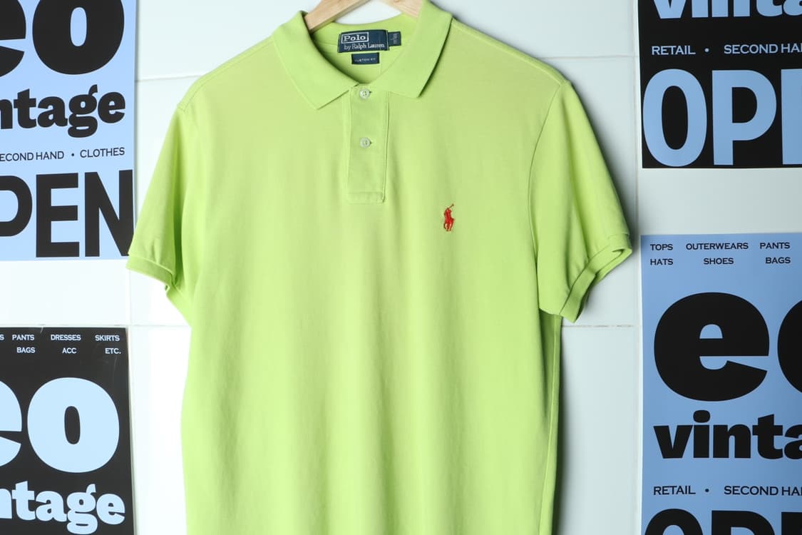 (L-XL) 폴로 랄프로렌 반팔 카라 티셔츠 형광 주황포니-H30560 상품이미지8