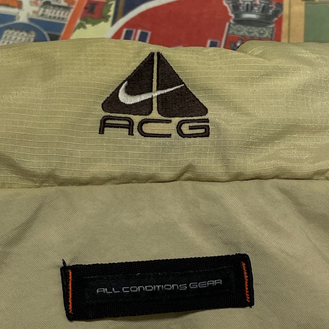 00s NIKE ACG 나이키 베이지 나일론 립스탑 다운 베스트 조끼 L 상품이미지5