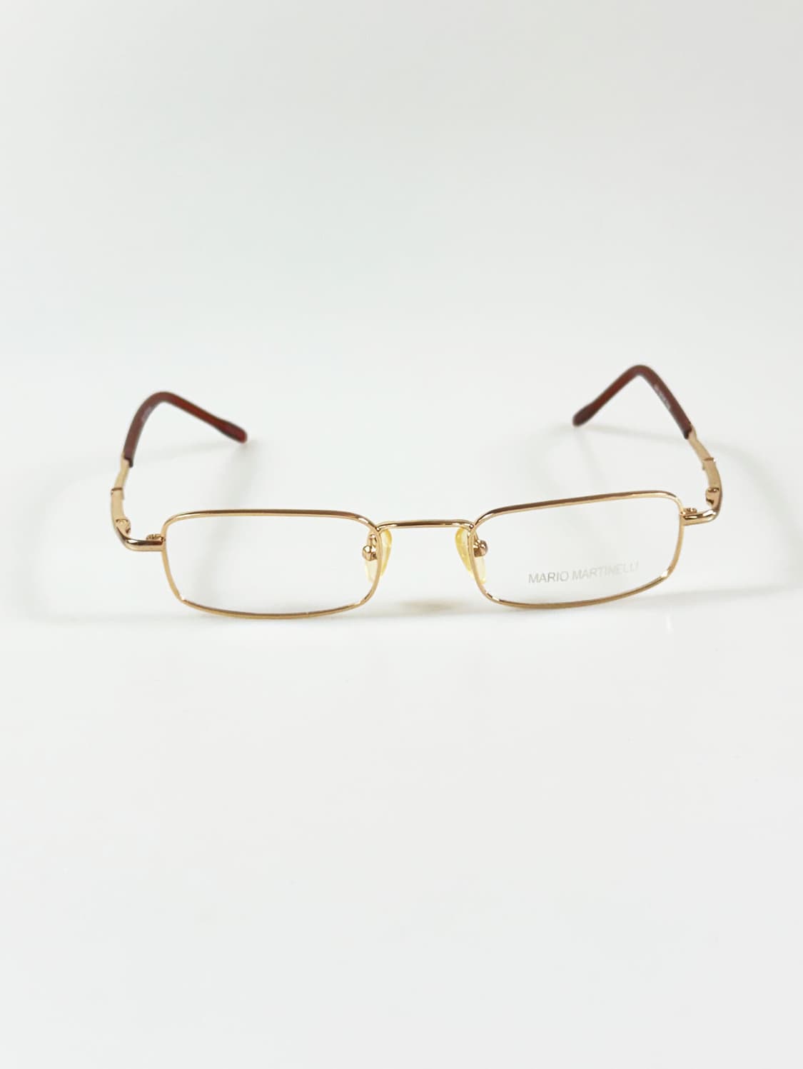 90s MARIO MARTINELLI 골드 슬림 스퀘어 빈티지 안경 상품이미지2
