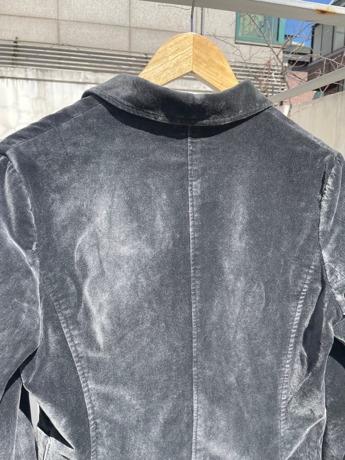 빈티지 그레이 벨벳크롭 블레이저  상품이미지6