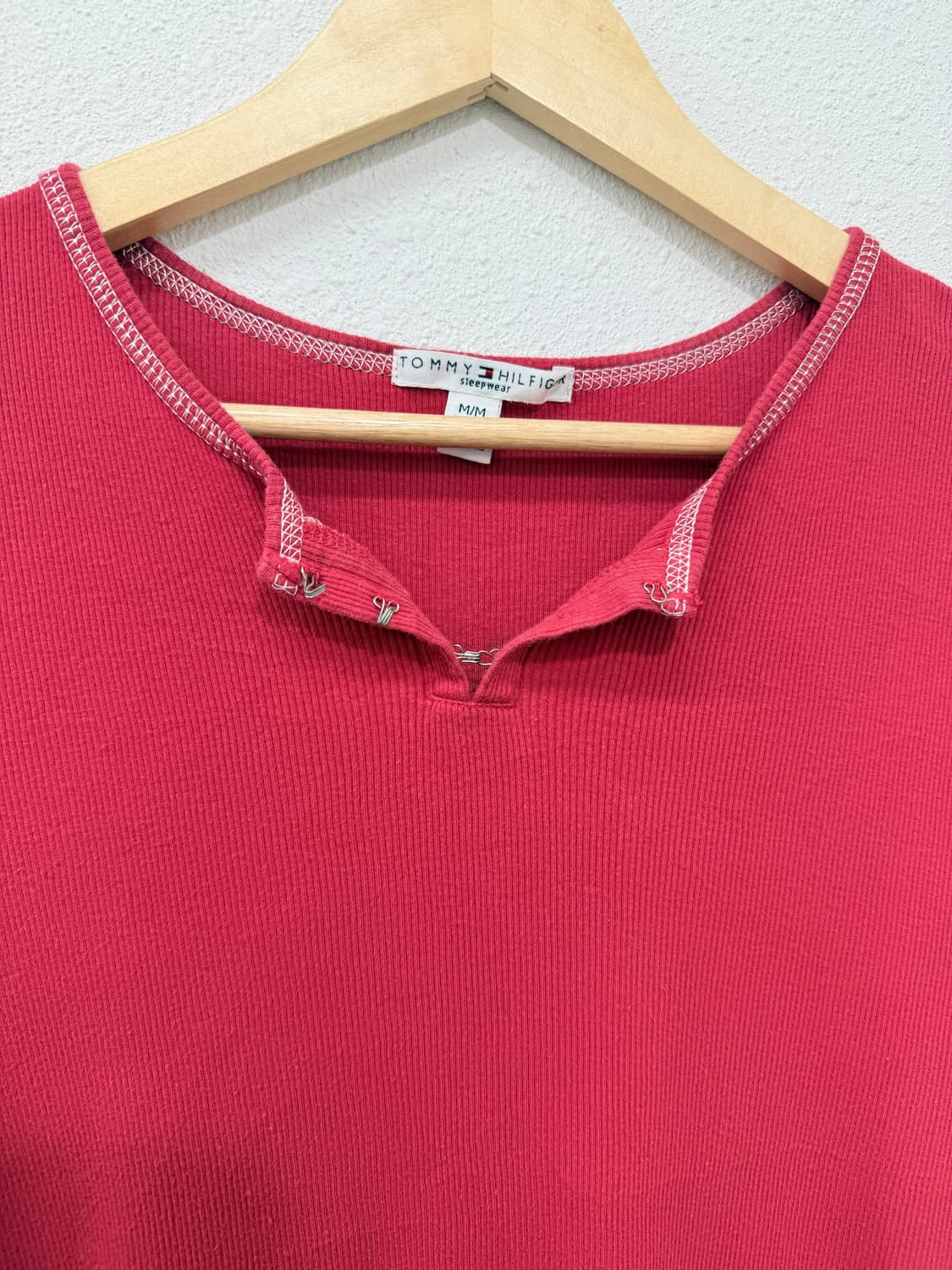 빈티지 타미 힐피거 레드 캡소매 후크 반팔티 상품이미지5