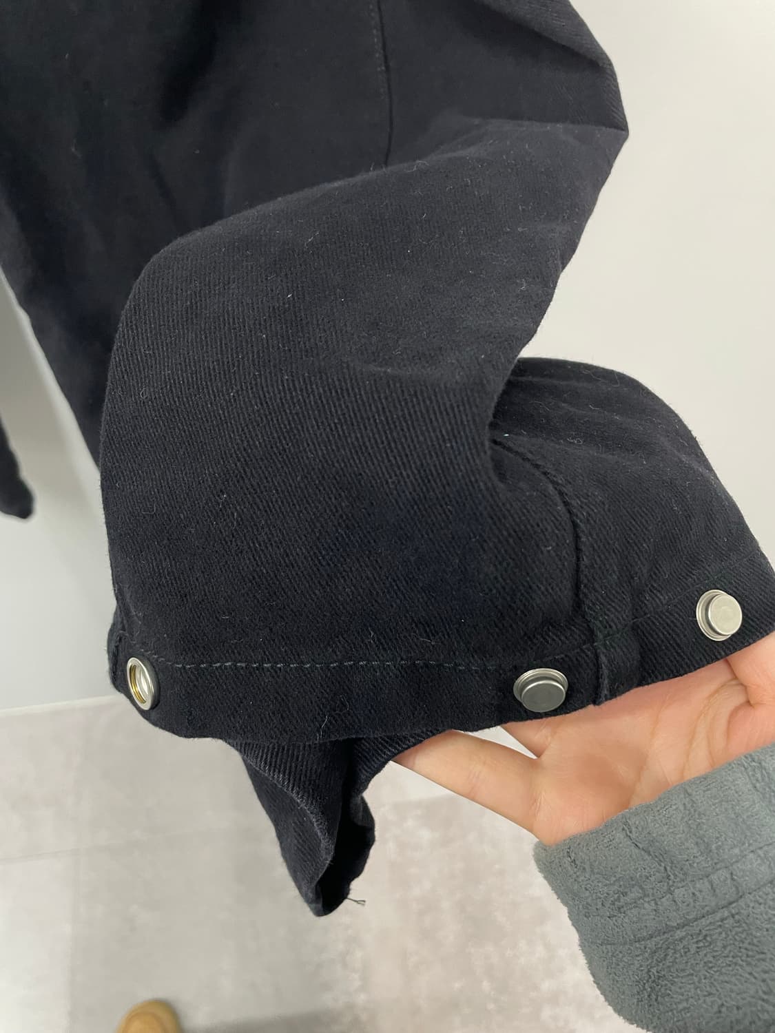 빈티지 블랙 코튼 와이드 팬츠 H1543 상품이미지5