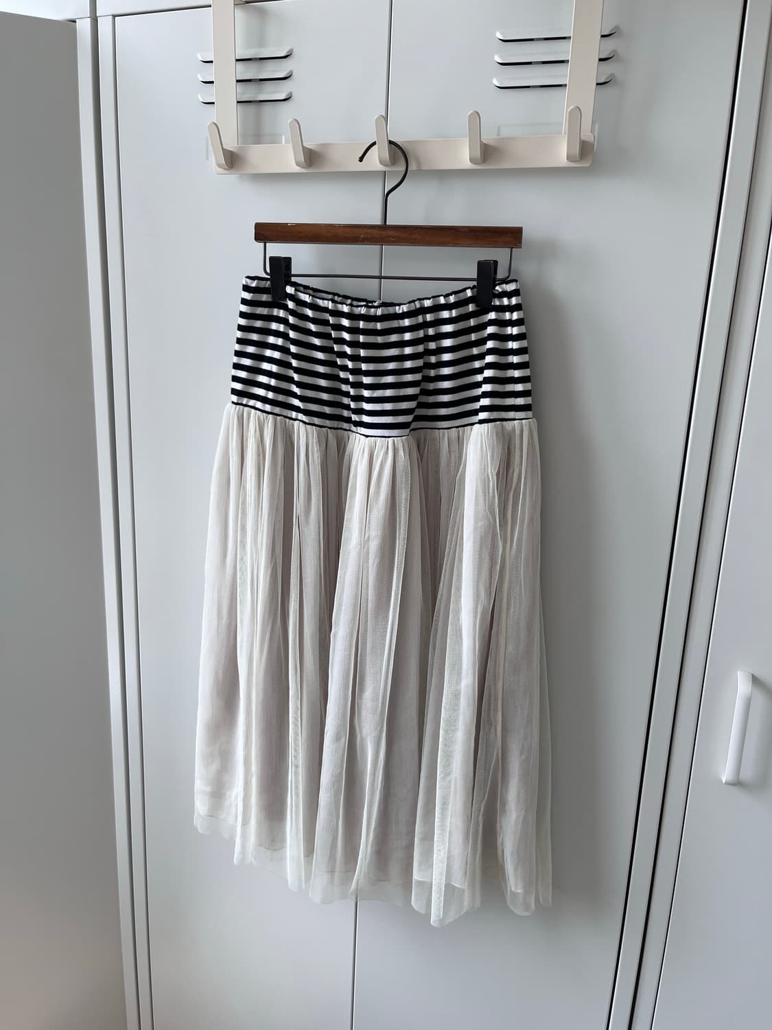 Vintage 줄무늬 레이어드 샤 스커트 플리츠 상품이미지2