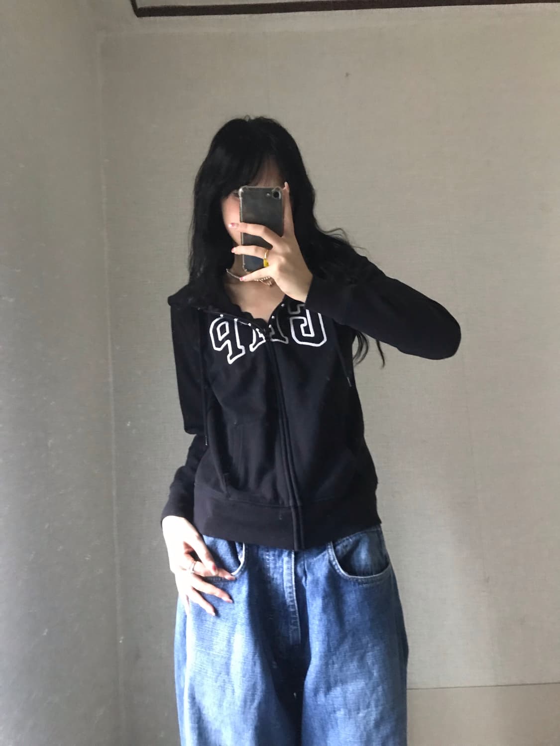 갭 블랙 후드집업 상품이미지1