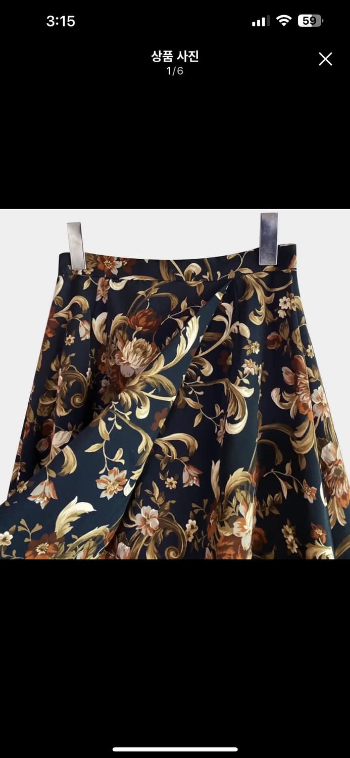 빈티지 플라워 패턴 플레어 롱스커트 롱치마 상품이미지1