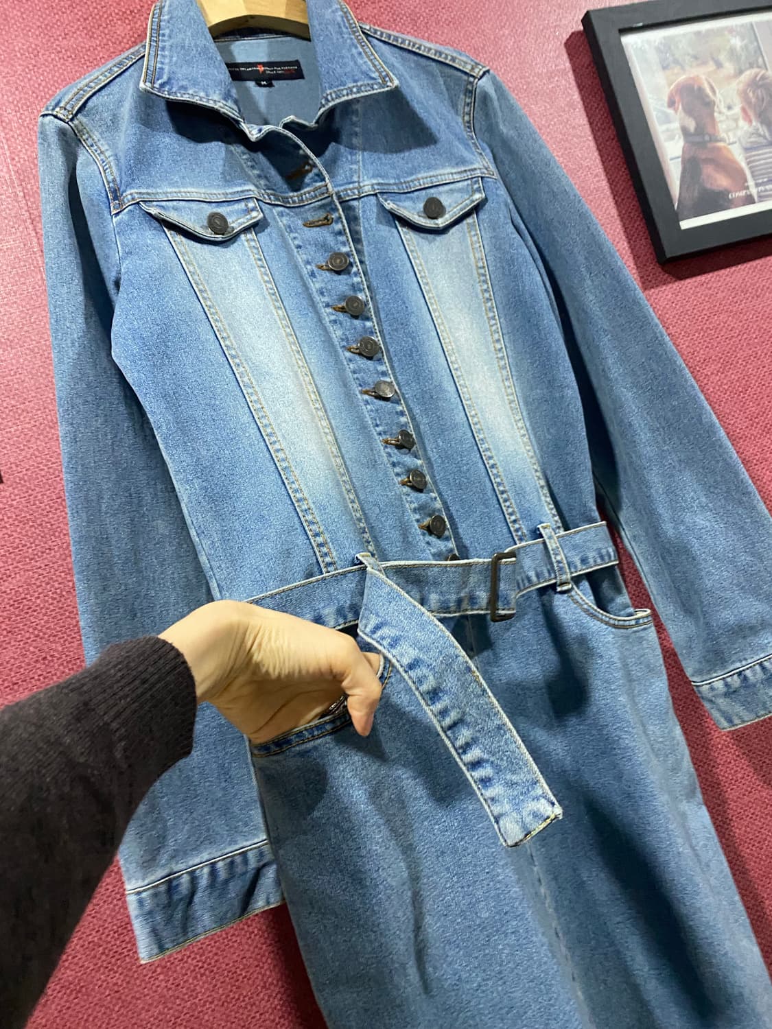 데님 롱 원피스 M 상품이미지5