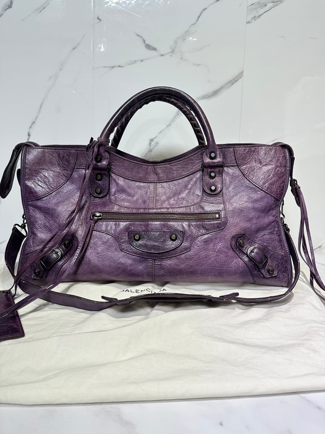 [A 정품] 발렌시아가 시티 모터백 파트타임 퍼플 상품이미지2