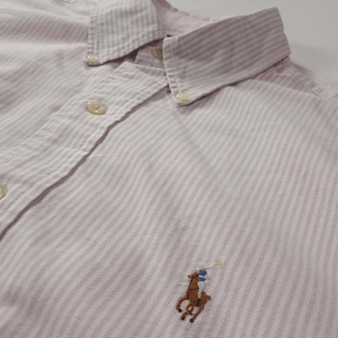 CK386 L 폴로 90s 블레어 핑크 스트라이프 반팔 셔츠 남방 상품이미지4