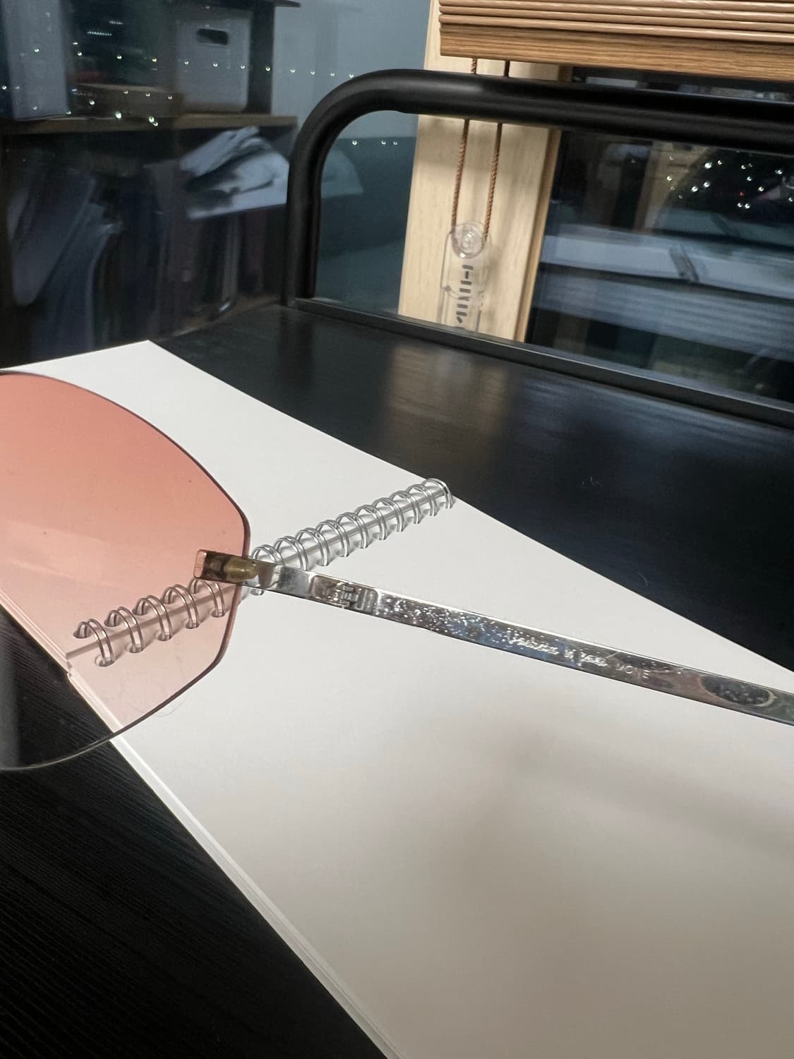 y2k 무테 틴트 안경 큐빅 핑크  상품이미지8