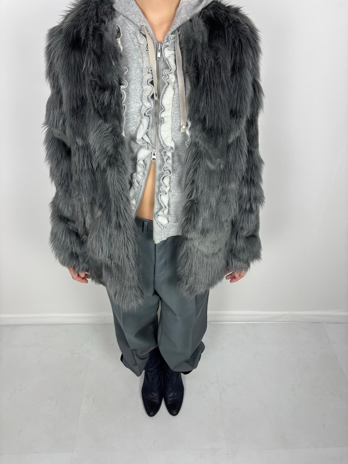 GRAY SOFT FUR JACKET 상품이미지4