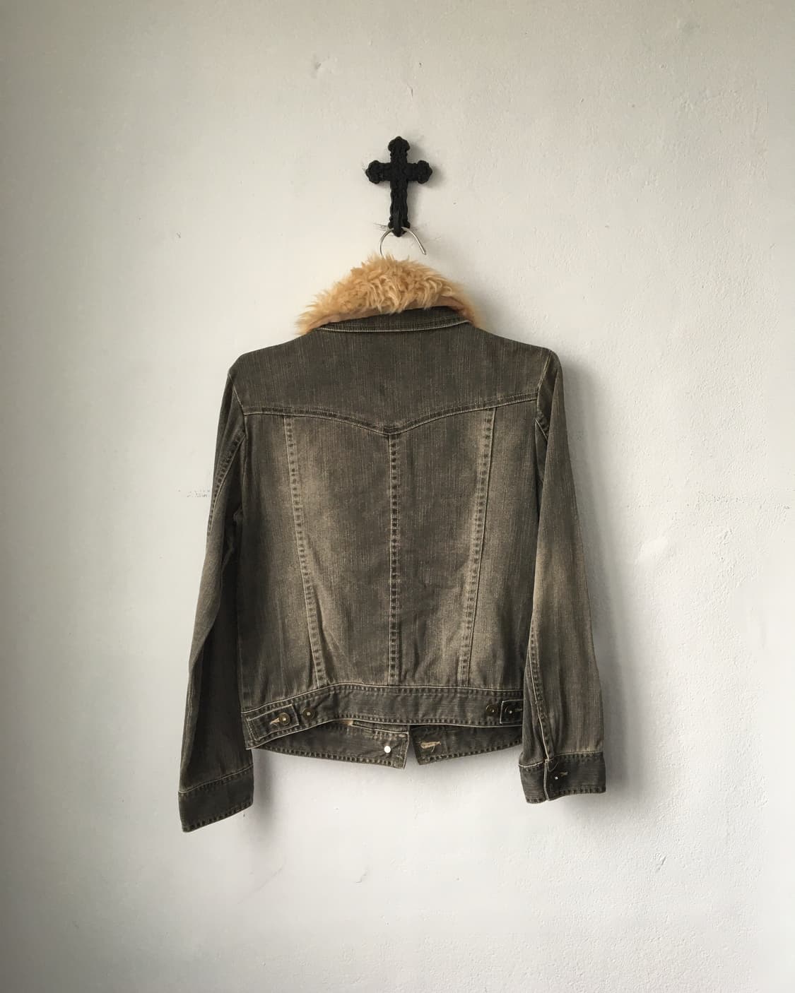 Fake fur trimming trucker jacket 상품이미지3