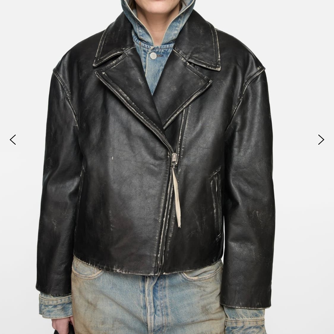 아크네 스튜디오 빈티지 페이드 레더 자켓 40 상품이미지3
