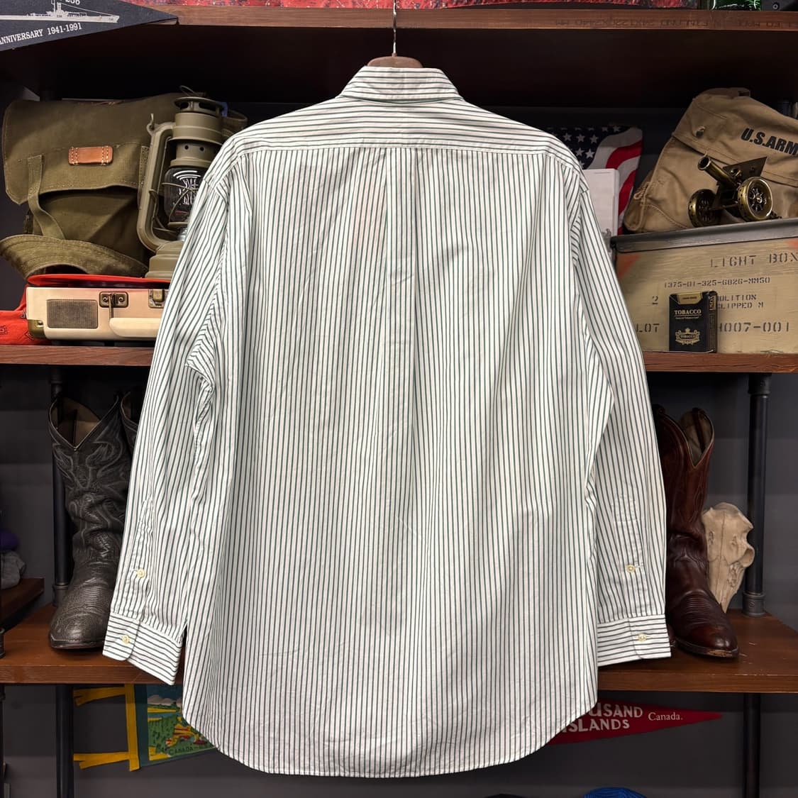 90s 폴로 랄프로렌 크레스트 로고 스트라이프 버튼다운 셔츠 N329 상품이미지2