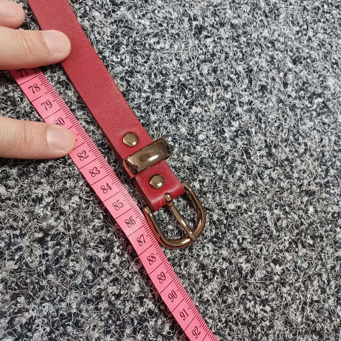 여성 가죽 벨트 레드 상품이미지6
