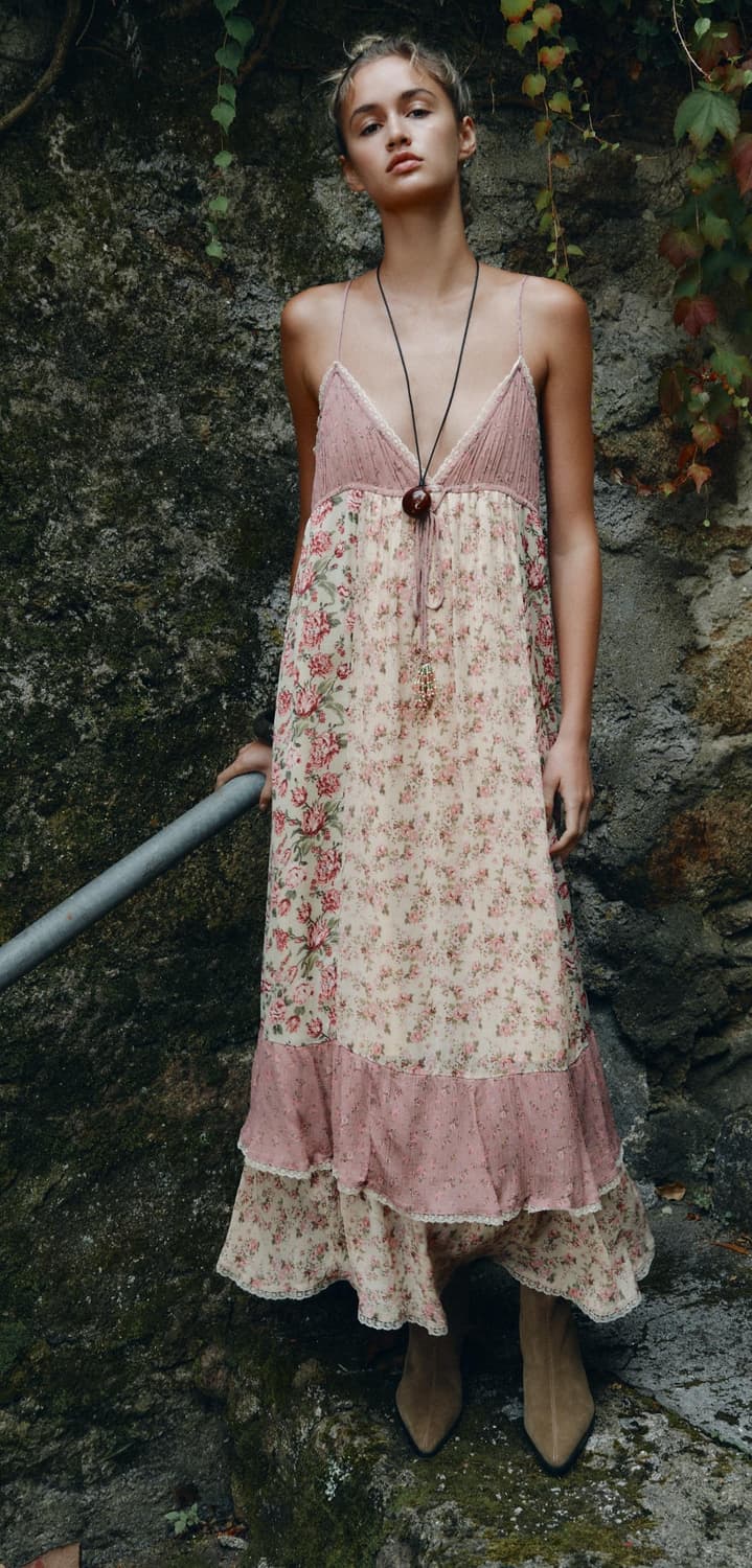 새상품) 자라 플라워 패치워크 원피스 상품이미지2