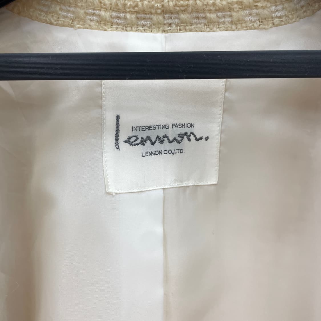 재팬 빈티지 오프 숄더 백워드 아이보리 트위드 크롭 자켓 상품이미지6