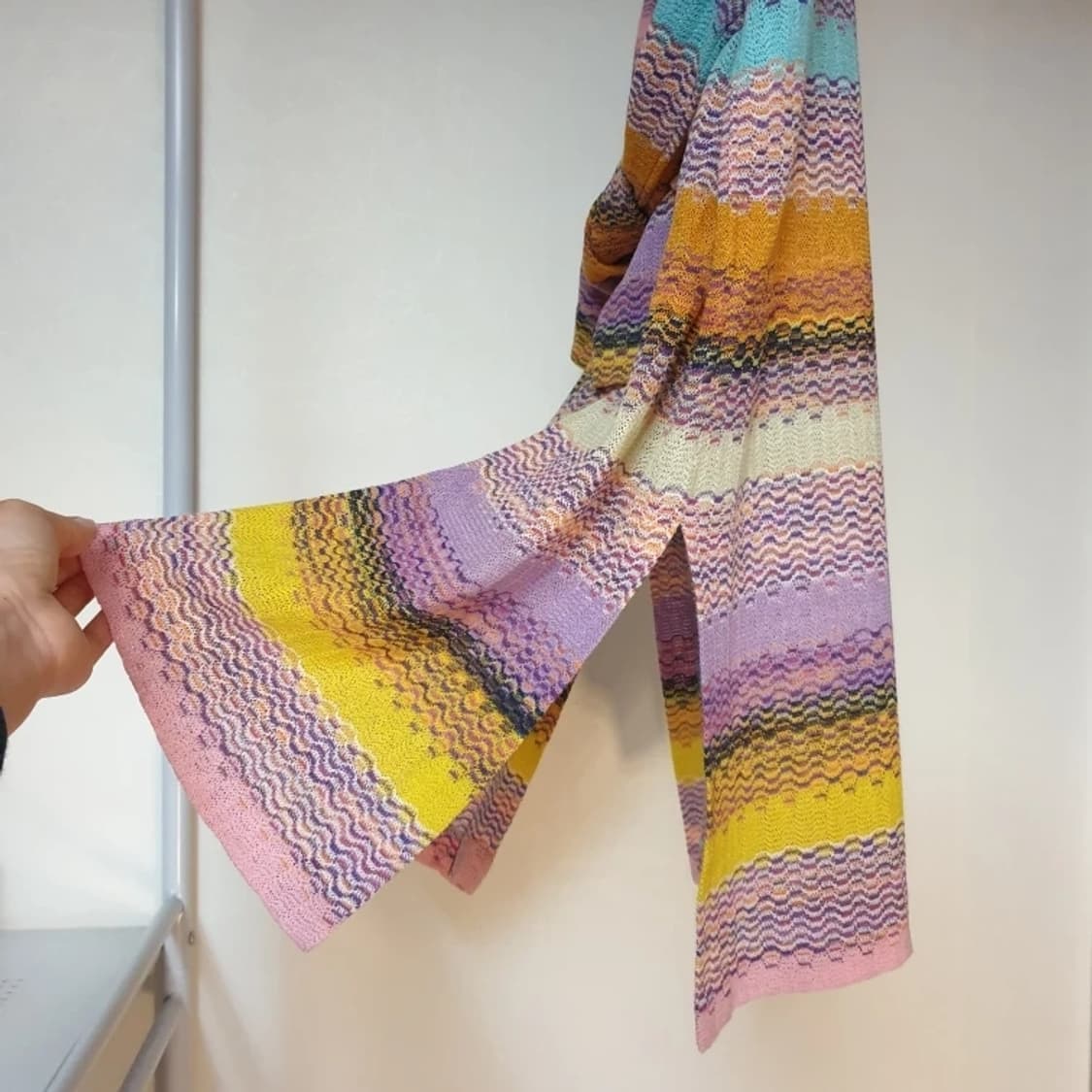 Missoni 미쏘니 메인라벨 파스텔 멀티컬러패턴 시어니트 폴로 스웨터 상품이미지4