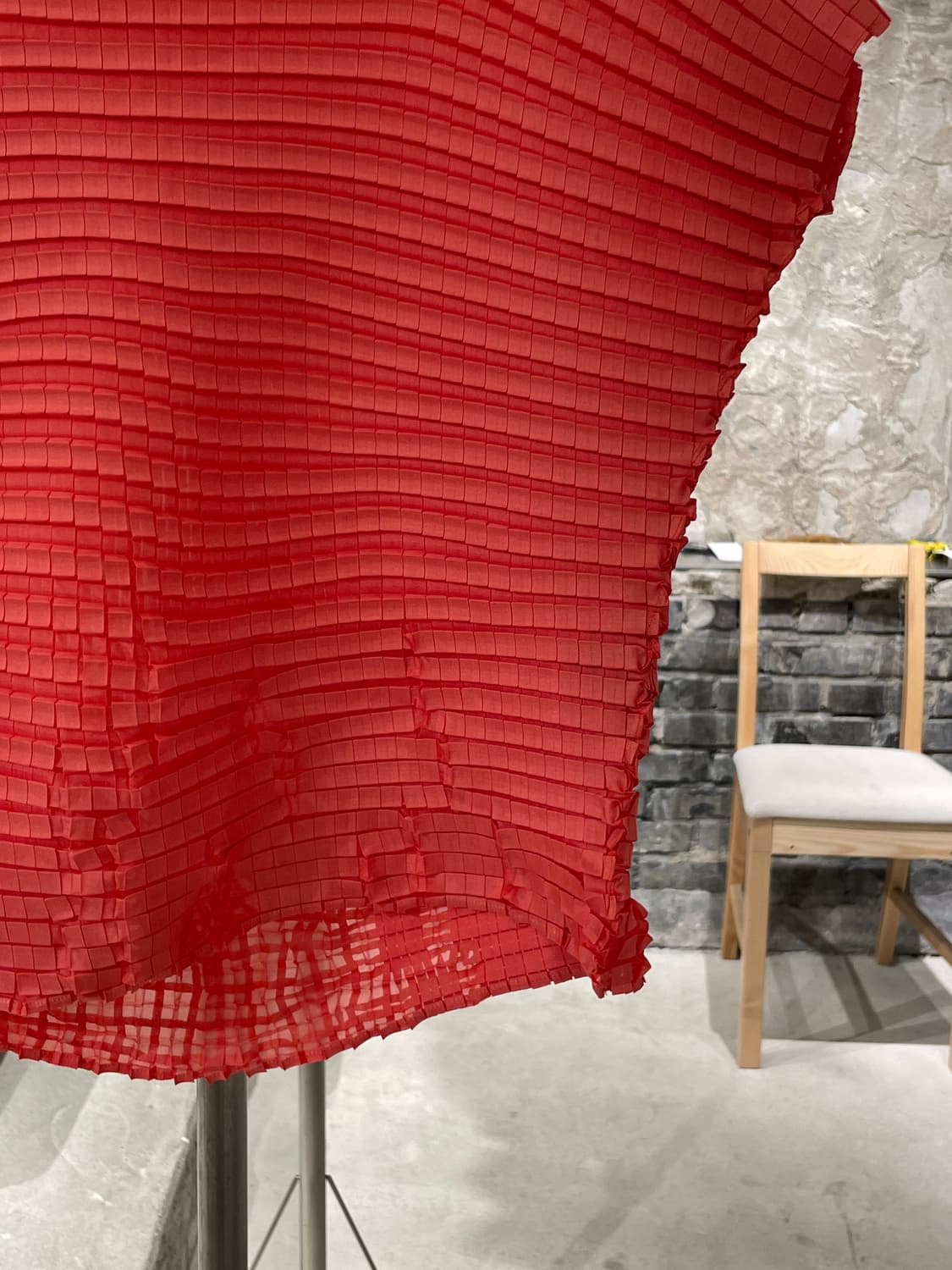 이세이 미야케 오렌지 플리츠 폴리에스테르 탑 상품이미지5