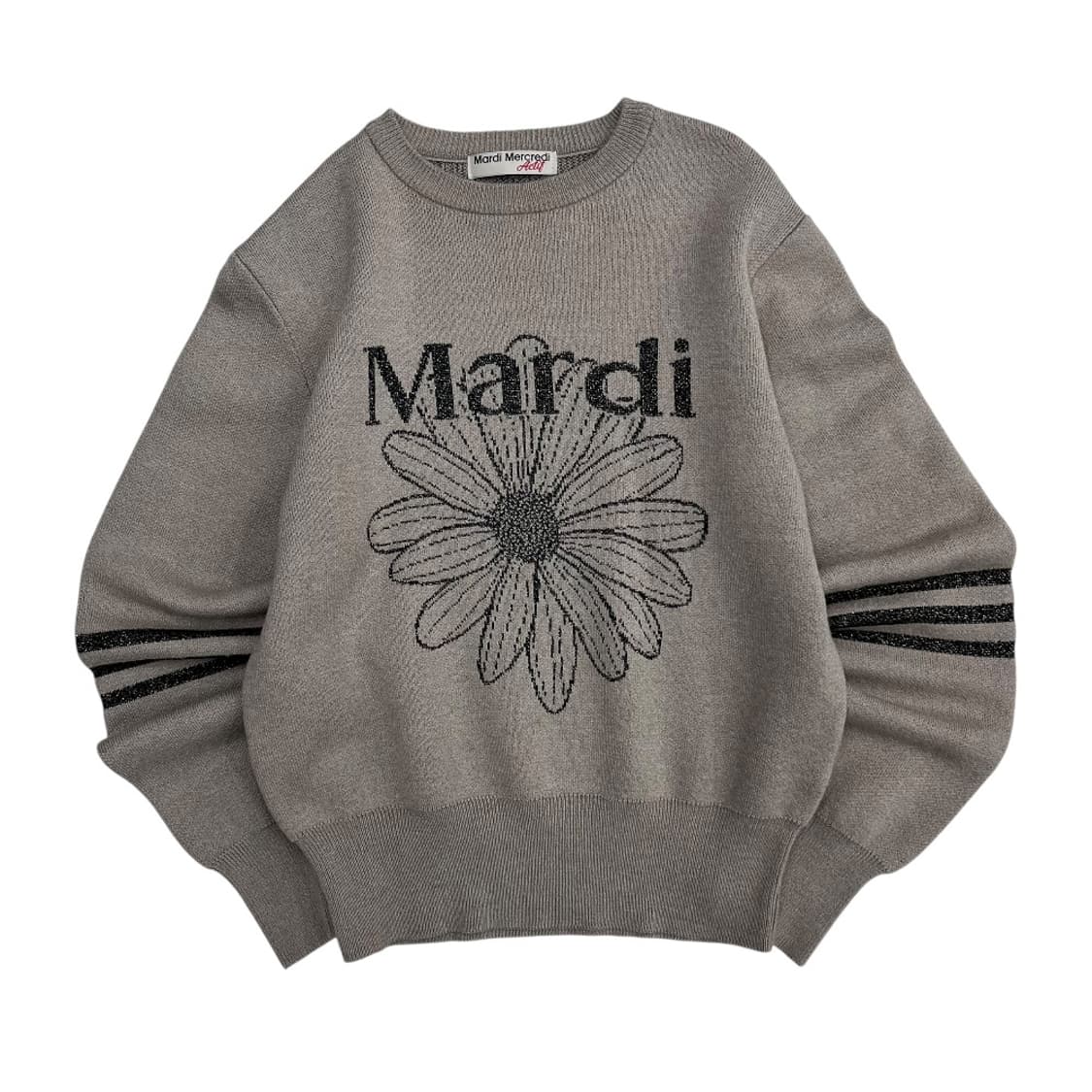 마르디 메르크디 글리터 차콜로고 베이지 니트 상품이미지2