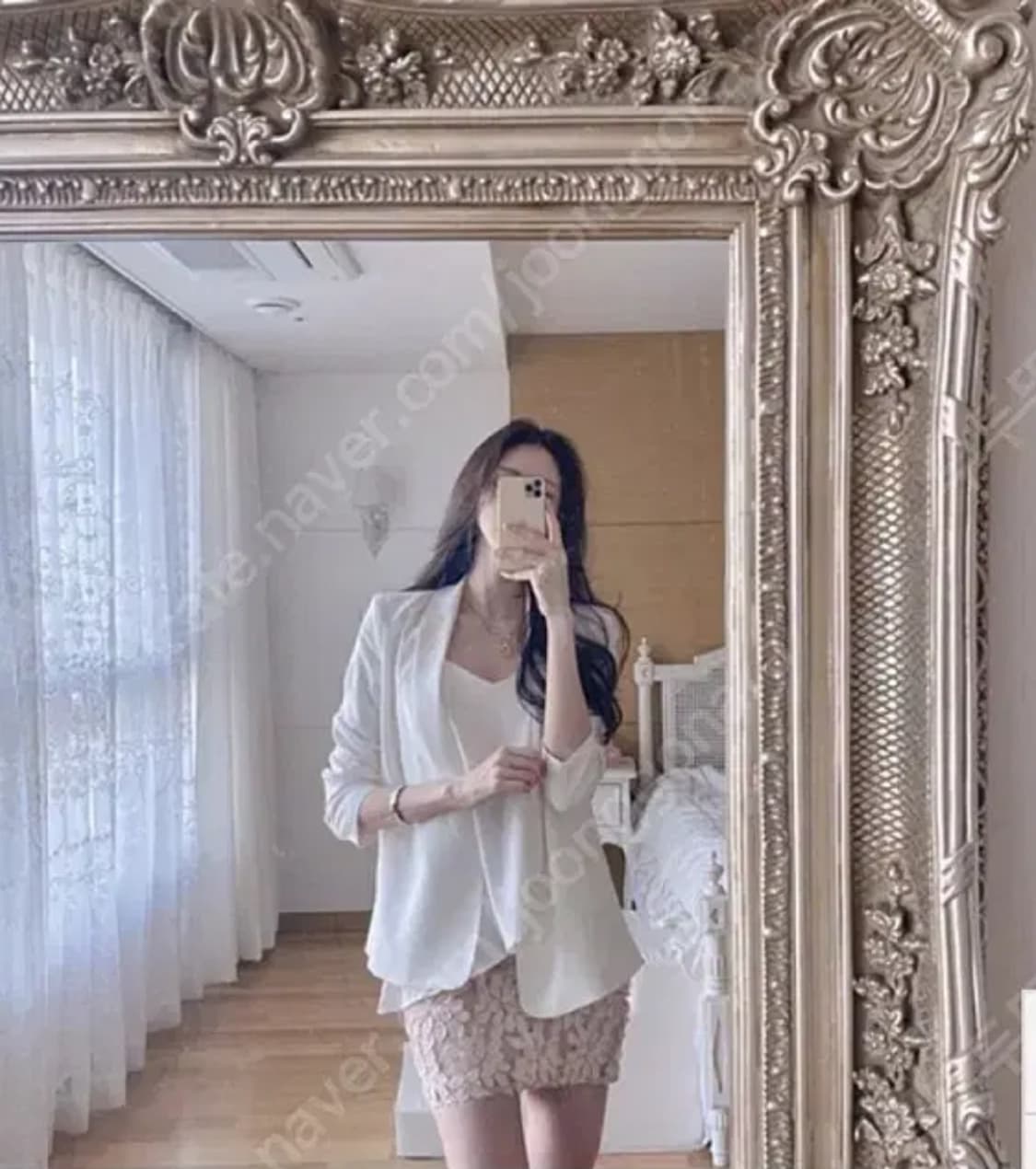 라벨르블랑 시그니처자켓 시그니쳐 화이트 흰색 데일리 쉬폰 내화 정장 상품이미지4