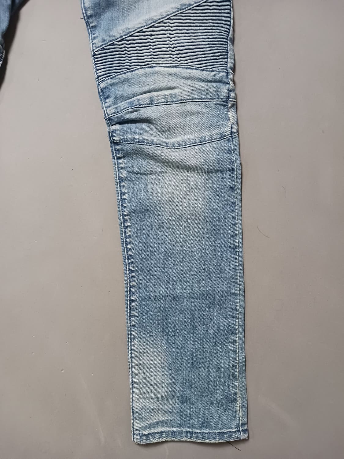 [32] 발망 연청워싱 슬림 바이커진 청바지 상품이미지5