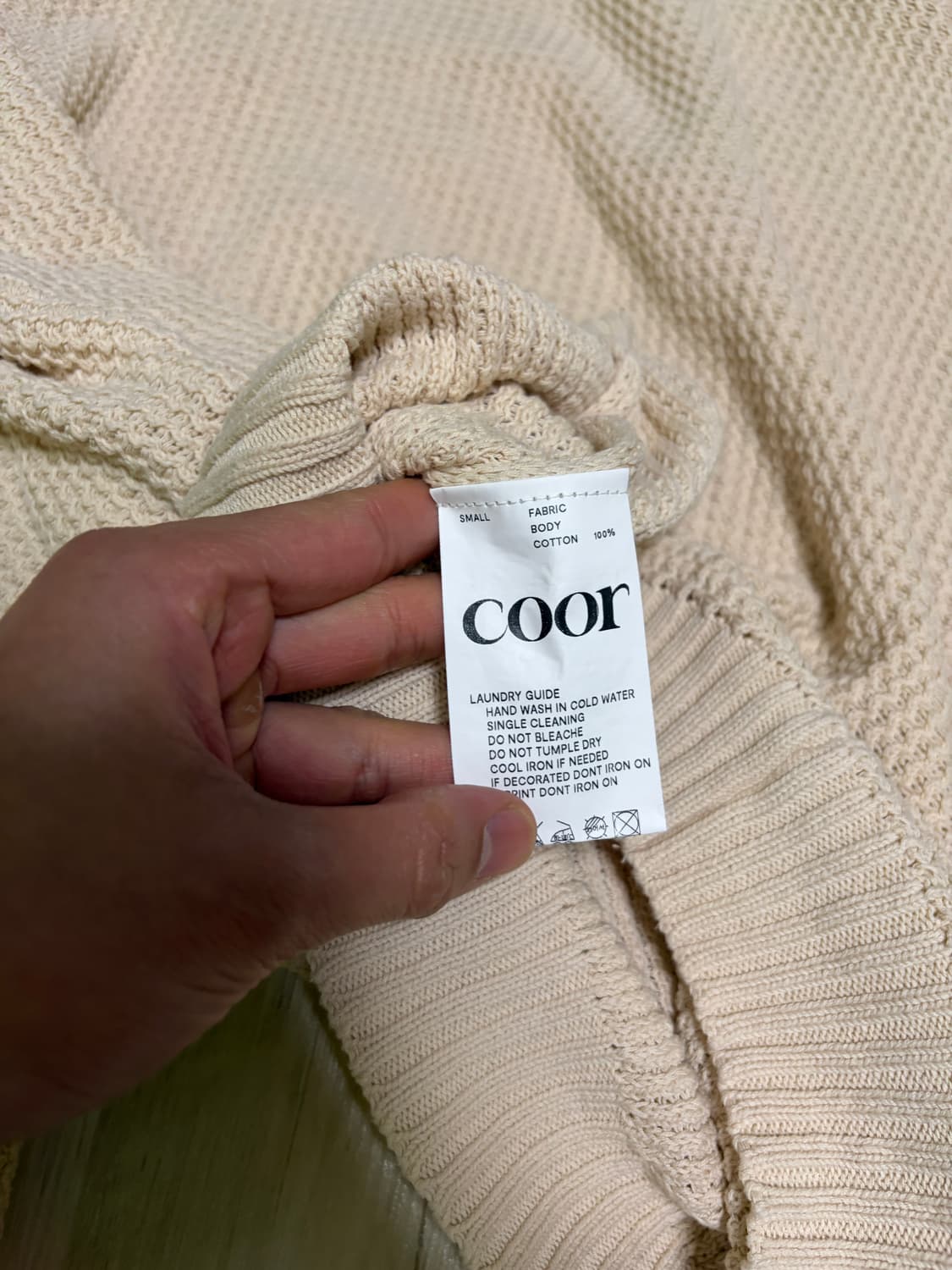 [S] 쿠어 COOR 카라넥 니트 베이지 상품이미지3