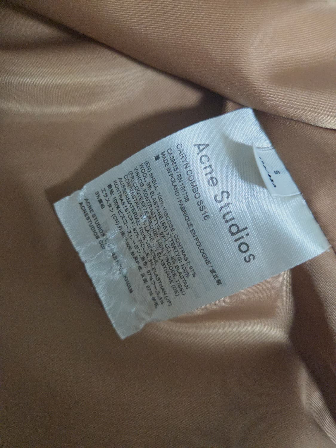 Acne studios 셰샤 보일드 울 코트 상품이미지4