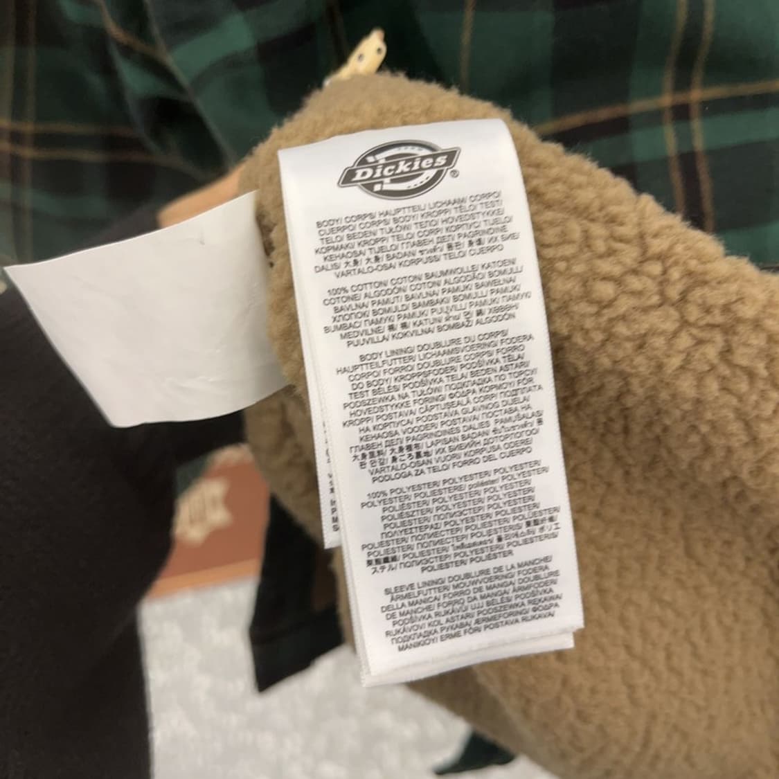 디키즈 빈티지 오버핏 딥그린 타탄체크 양털 자켓 L C09708 상품이미지6