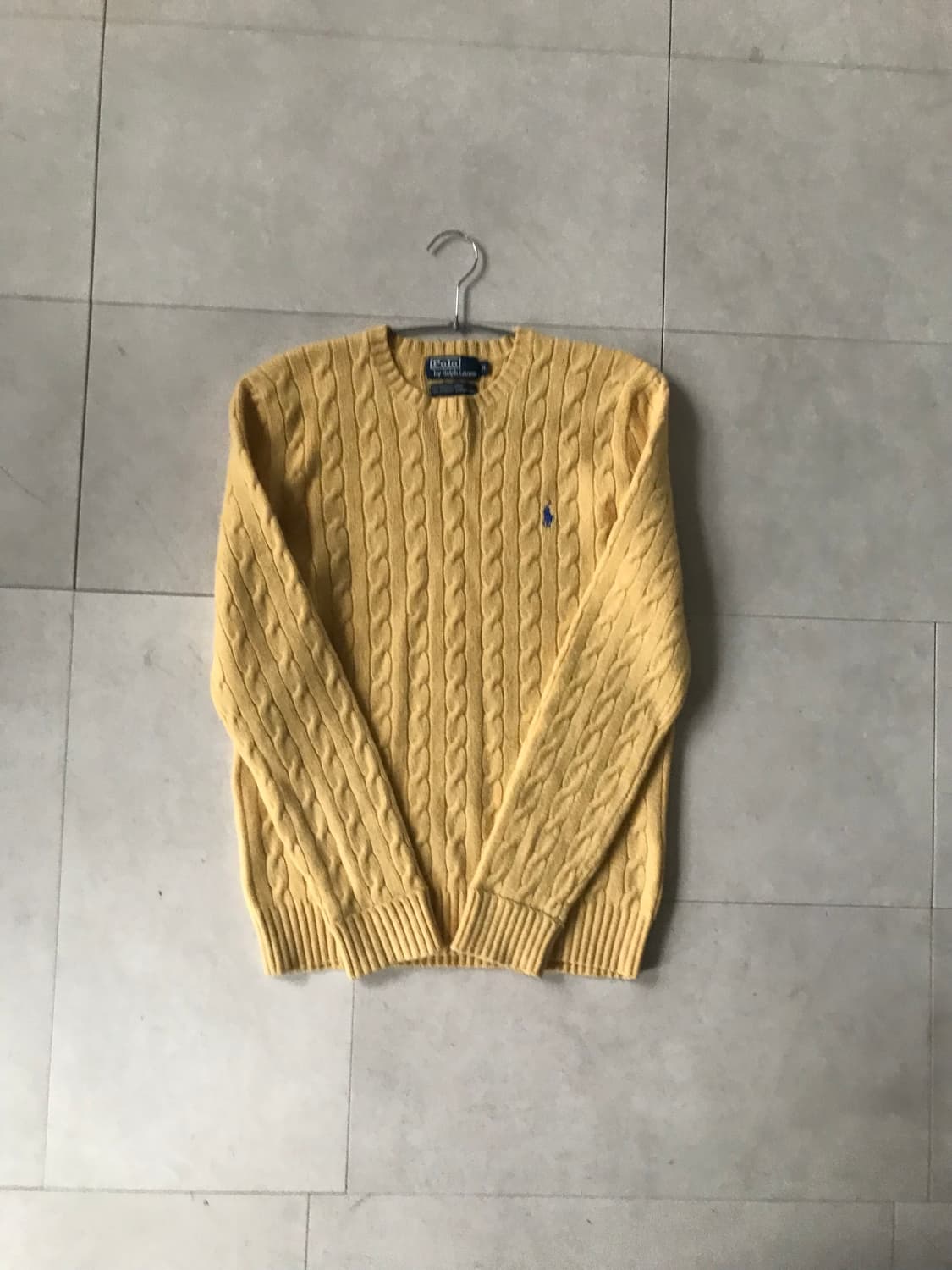 폴로 연노랑 케이블 니트 상품이미지6