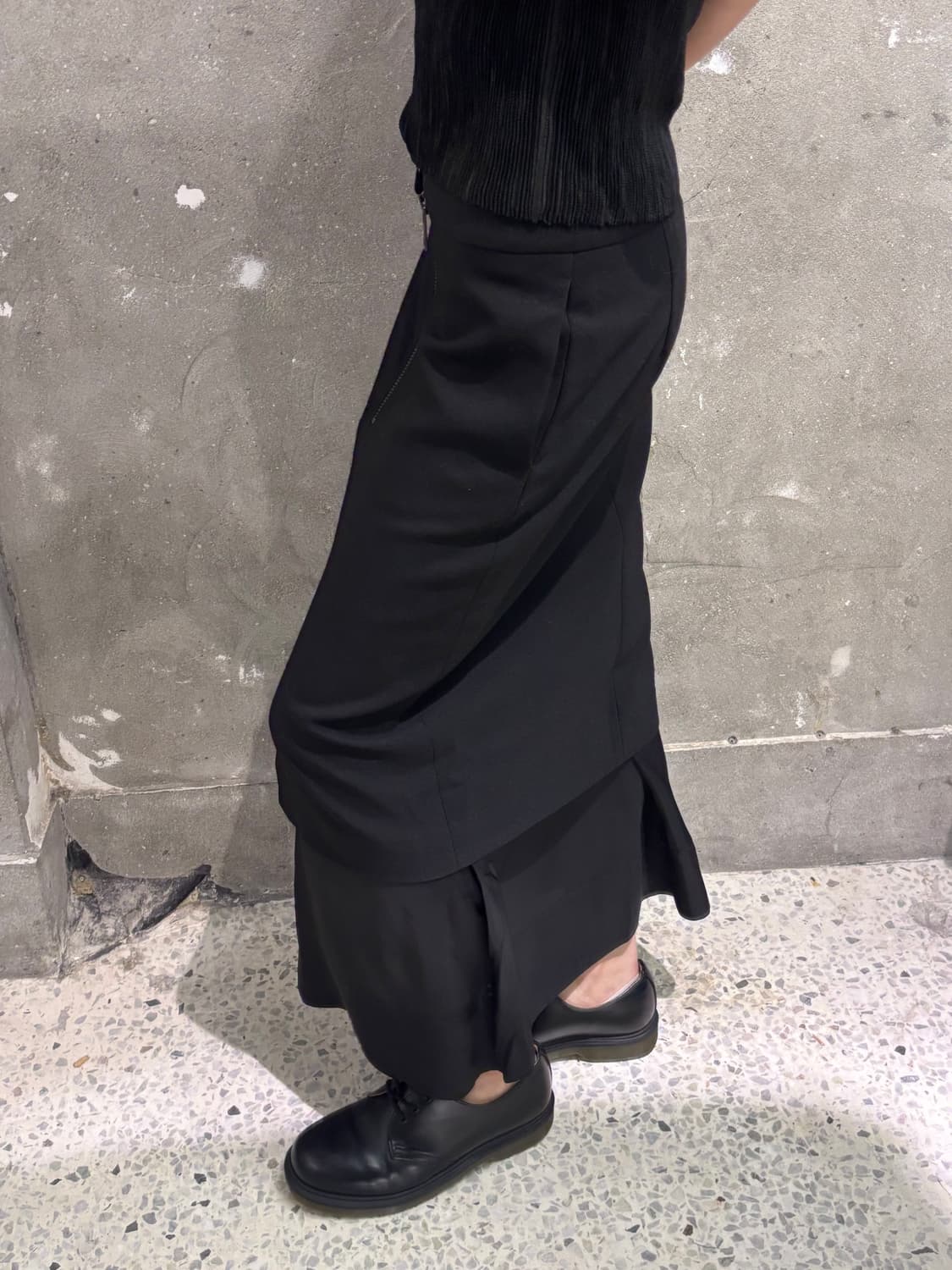 Maison Margiela 메종 마르지엘라 블랙 울 레이어드 스커트 상품이미지1