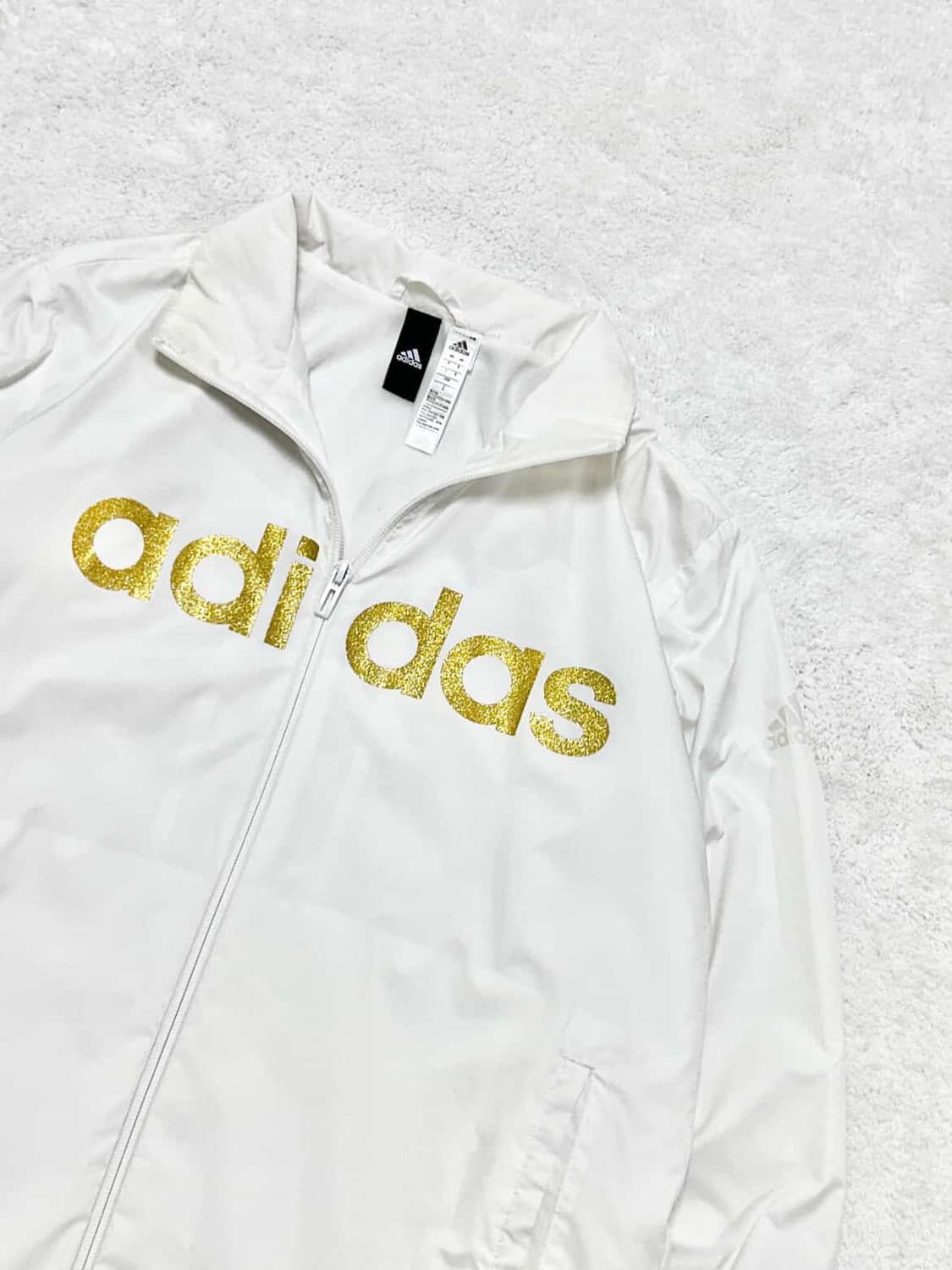 아디다스 글리터로고 화이트 바람막이 상품이미지6
