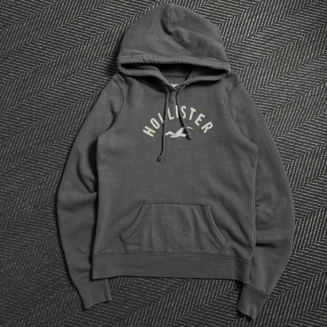 홀리스터 y2k 빅로고 자수 그레이 후드 티셔츠y 4951 상품이미지2