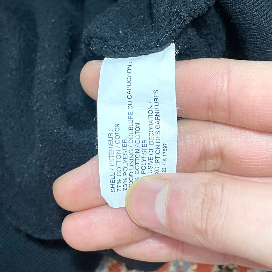 갭 스펠로고 블랙 기모 후드집업 키즈L / 여성XS 상품이미지5