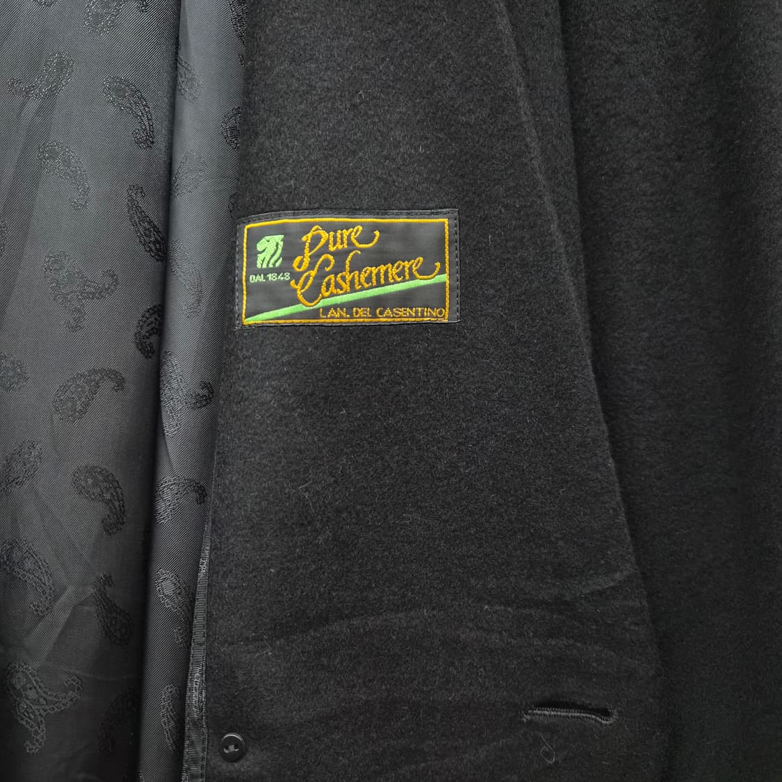 캐시미어 100%  블랙 더블 버튼 코트 남녀공용 M 상품이미지7