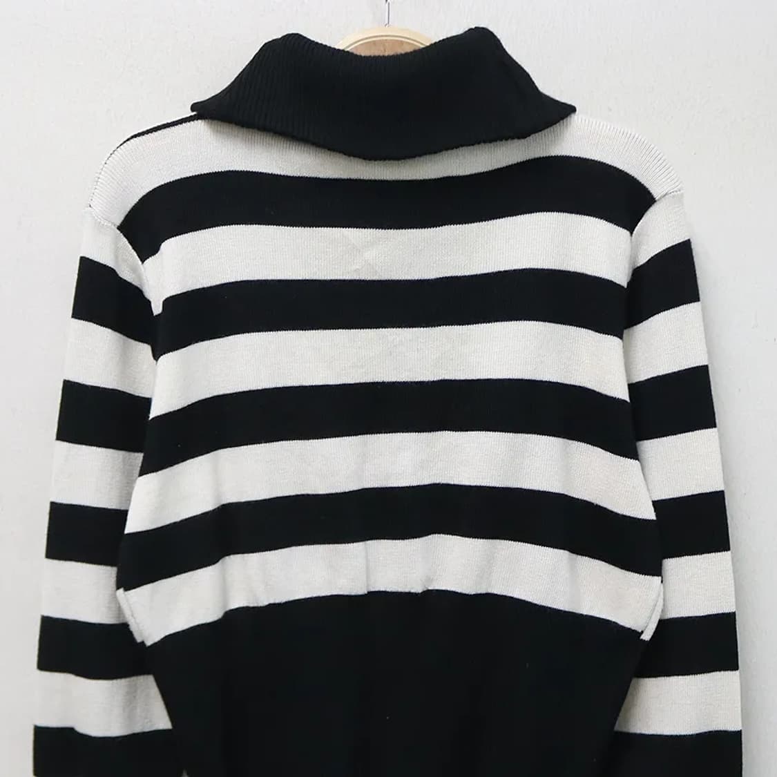 스트라이프 하이넥 니트 집업 62014 상품이미지7