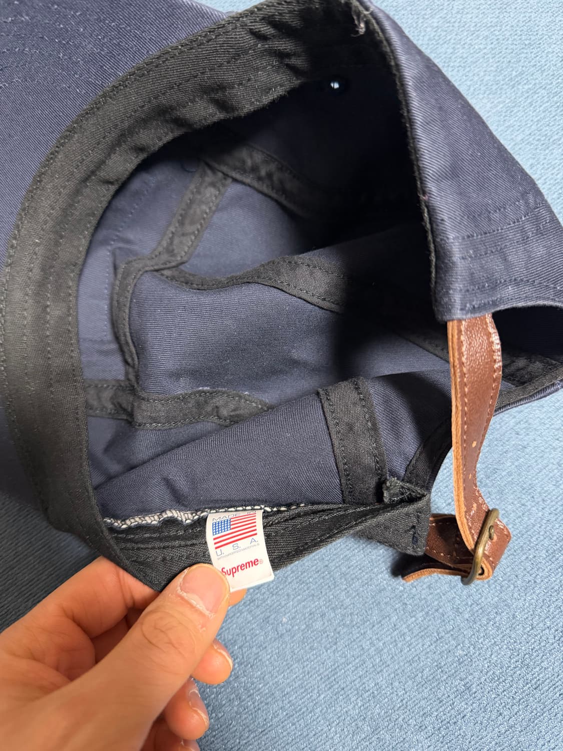 슈프림 워시드 치노 트윌 캠프캡 네이비 - 24FW 상품이미지4